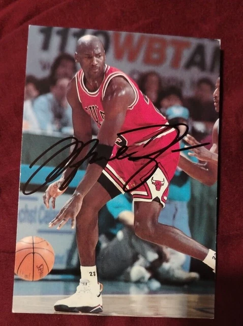 AUTOGRAMM MICHAEL JORDAN Air Club CARD CHICAGO BULLS HAND SIGNED BASKET BALL NBA