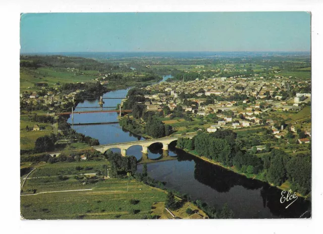 33  Sainte Foy La Grande  Vue Generale Sur La Ville Trois Ponts Sur La Dordogne