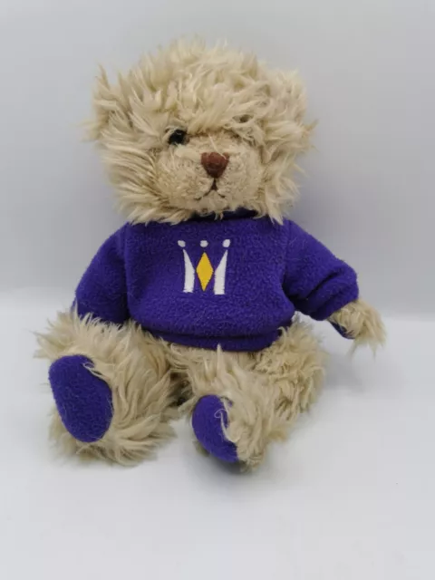 Monarch Airlines Small Teddy Bear With Purple Jumper Monarch Logo By Posh Paws
