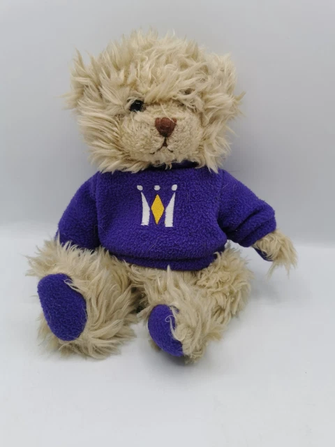 Monarch Airlines Small Teddy Bear With Purple Jumper Monarch Logo By Posh Paws
