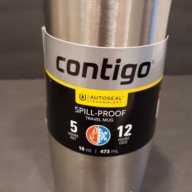 NEW Contigo Autoseal Spill-proof Travel Mug West Loop 2.0 16oz Silver Insulated 2