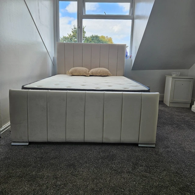 !!.NEW PANEL BED frame plush velvet 3ft double king size sale