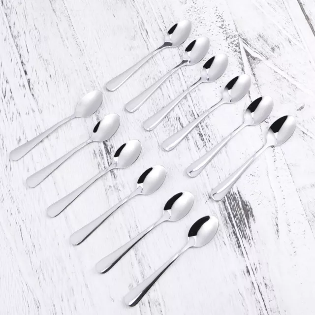 12 Pcs Cuillère En Acier Inoxydable À Cuillères Glace Métal