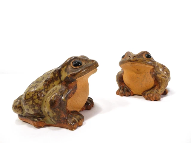 VTG Mid Century LIFE-LIKE ART POTTERY TOAD / FROG Ceramic Sculpture JAPAN OMC