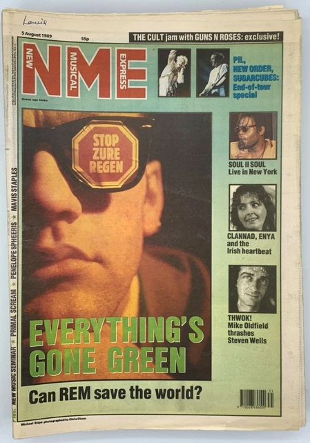 NME 5 August 1989 Mike Oldfield Clannad Enya REM Mavis Staples