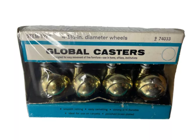 🔥Vintage • Sears • Global Casters • Stem Type ¥ Lot Of 4 • 1 1/2 Inch • 74033