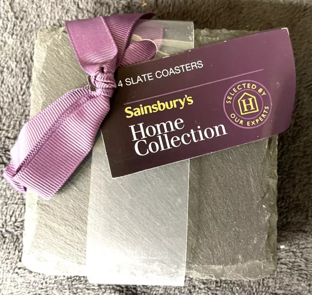 Set of Four Natural Slate Coasters from Sainsburys Home Collection