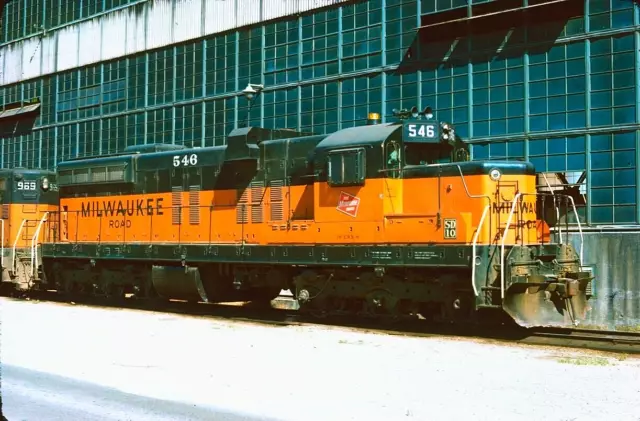 Original Kodachrome Slide Milwaukee Road Sd-10 #546 Bensenville, Il Oct. 1976