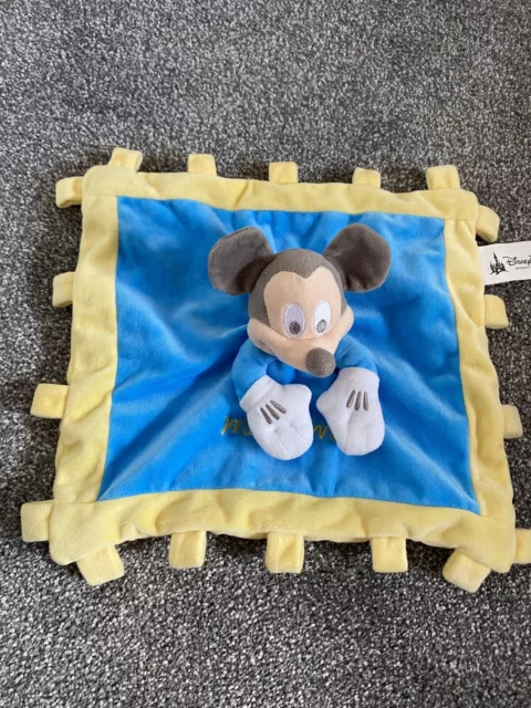 Disney Parks Baby Comforter Blue Yellow Mickey Mouse Disney Store Disneyland