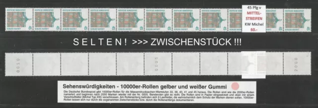 RM Sehenswürdigkeiten 45 Pfg v MITTELSTREIFEN 2000 - 0005 - 0010 postfrisch