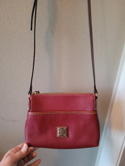 DOONEY & BOURKE Red Pebble Leather Crossbody Shoulder Bag $29.99 - PicClick