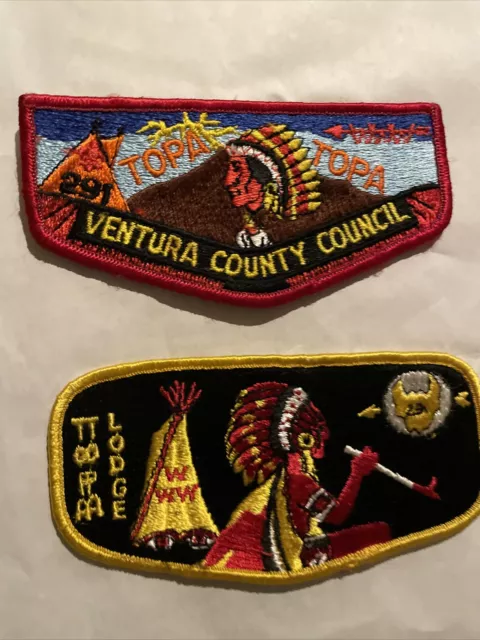 TOPA TOPA OA LODGE 291 Flaps,Lot Of 2, Ventura County Council Order Of The Arrow