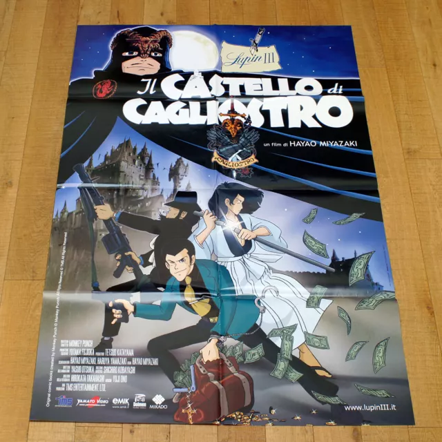 IL CASTELLO DI CAGLIOSTRO poster manifesto Lupin III Hayao Miyazaki Animazione