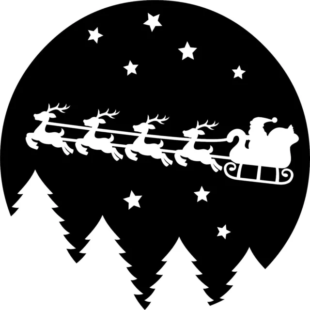 Christmas Santa's Sleigh Vinyl Decal Sticker for Car/Window/Wall