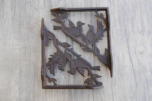 2pcs vintage victorian heavy cast iron bird design wall shelf eastlake brackets 2