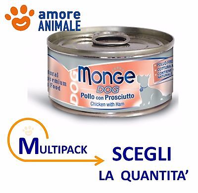 MULTIPACK Monge Dog Natural Pollo con Prosciutto 95 gr  Cibo umido per cane cani