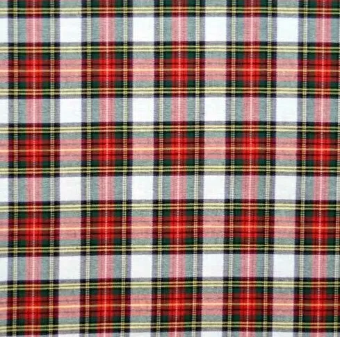 Premium Tartan Woven Fabric Plaid Check Brushed Cotton Shirt Blanket Material