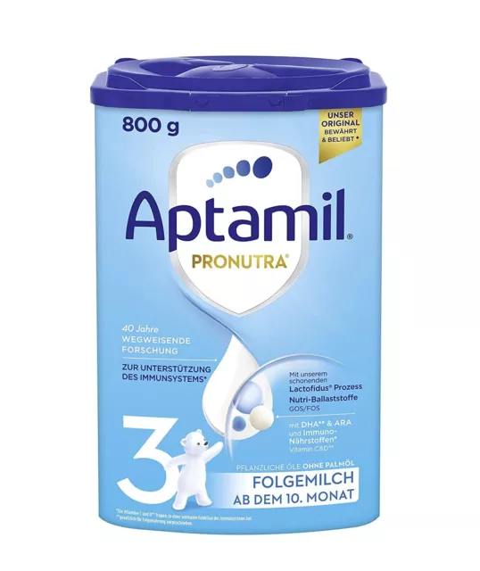 Alimento para bebé leche de seguimiento Aptamil Pronutra Advance 3 a partir de 10. Mes 800g NUEVO MHD 31/5/24