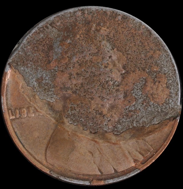 194X Lincoln Wheat Cent Major Retained Lamination Peel Obverse & Reverse Error!