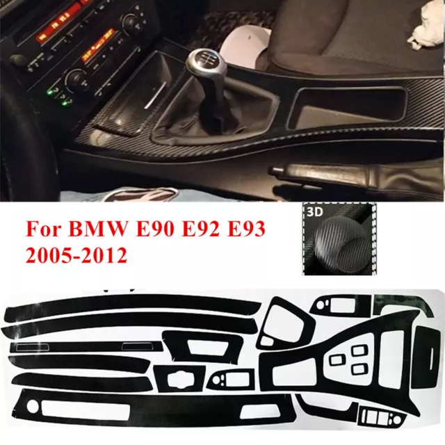 For 2005-2012 BMW E90 E92 E93 Car Interior Carbon Fiber Wrap Trim Sticker  Decals