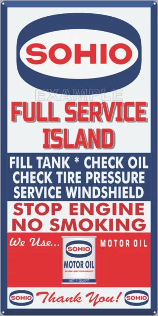 Sohio Gas Station Full Service Island Old Sign Remake Aluminum Size Options