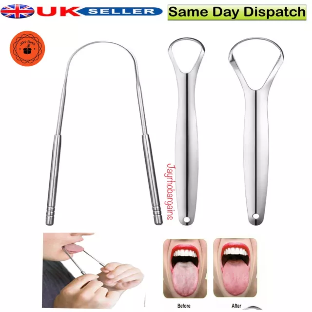 Stainless Steel Tongue Scraper Dental Care Hygiene Oral Mouth Tongue Cleaner