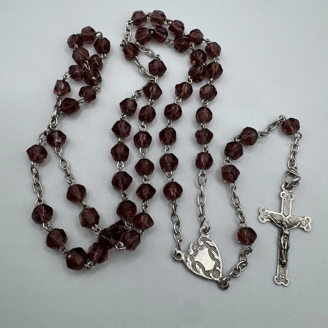 CHAPELET ANCIEN 1900 - Argent Massif et Verre Améthyste EUR 22,00 - PicClick FR