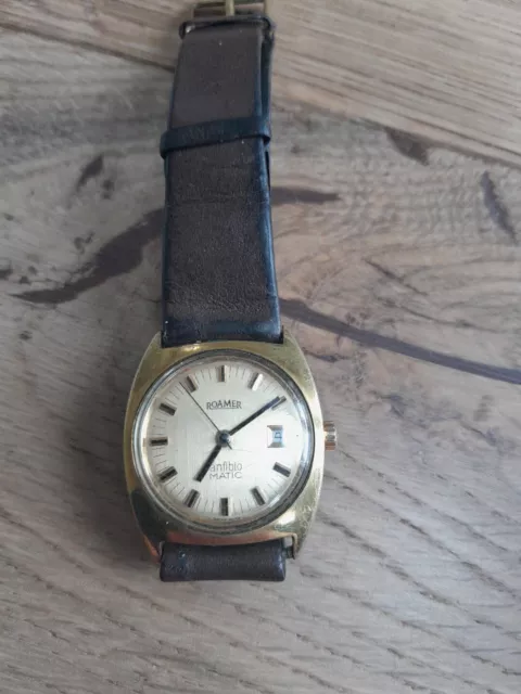 Vintage Swiss  Classic Gold Plated  Automatic Watch "Roamer" Anfibio Matic