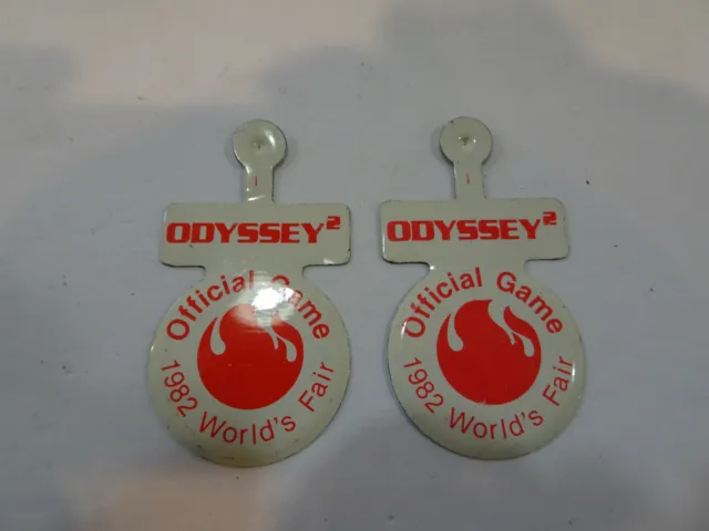 N.O.S. Pair of Magnavox  Odyssey 2 Official Game 1982 World's Fair buttons
