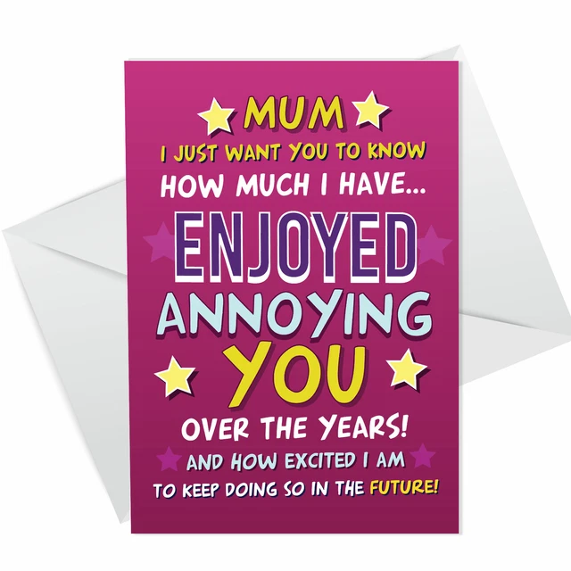 MUM BIRTHDAY CARD Funny Mothers Day Birthday Card For Mum From Daughter ...
