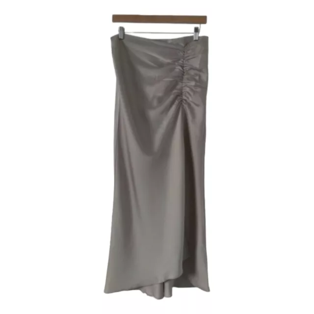 Jason Wu Silky Ruched Asymmetrical Midi Skirt Size M