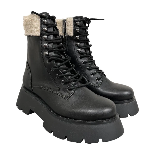 Circus by Sam Edelman Womens LARSA Side Zipper Combat & Lace-up Boots BHFO 7574