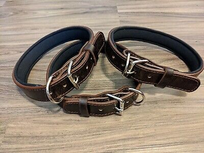 Genuine Leather Heavy Duty Adjustable Padded Collar Medium/LARGE  Dogs