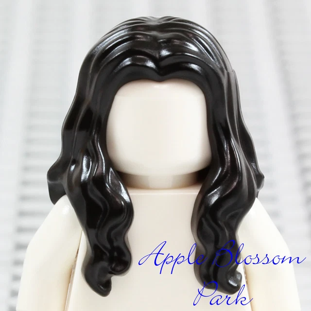 NEW Lego Girl Minifig Long BLACK HAIR - Pirate Female Wavy Minifigure Head Gear