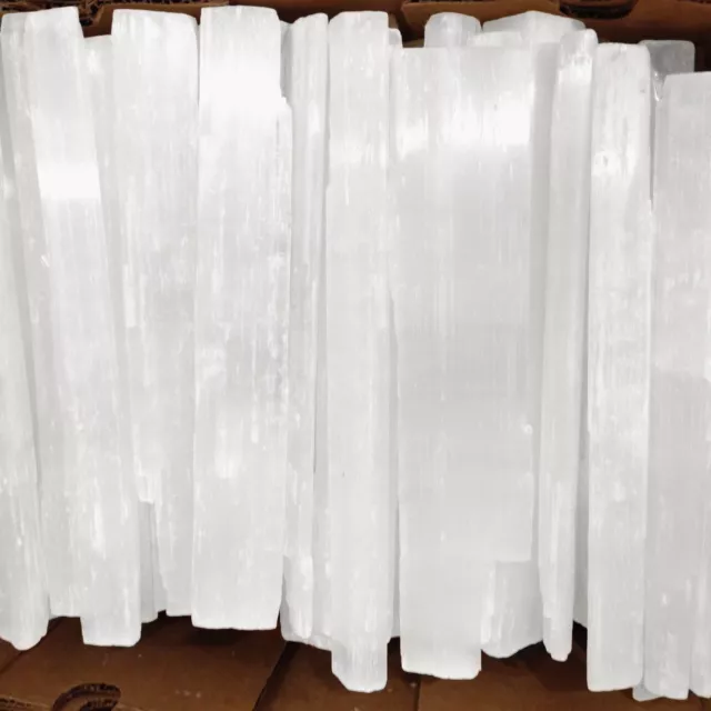 Lb LOT Selenite Logs " Natural Crystal Wands XL Bars 14" Sticks BULK Wholesale