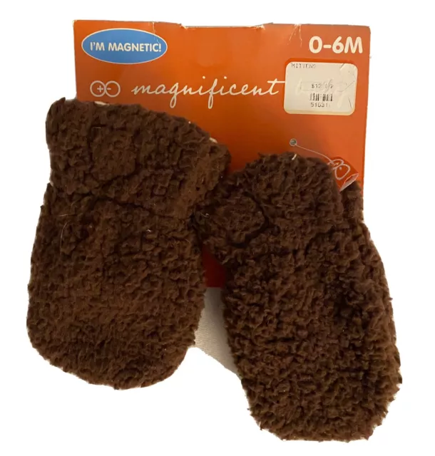 Infant Mittens Magnificent Baby Unisex- Smart Close. Brown 0-6 Mo NWT