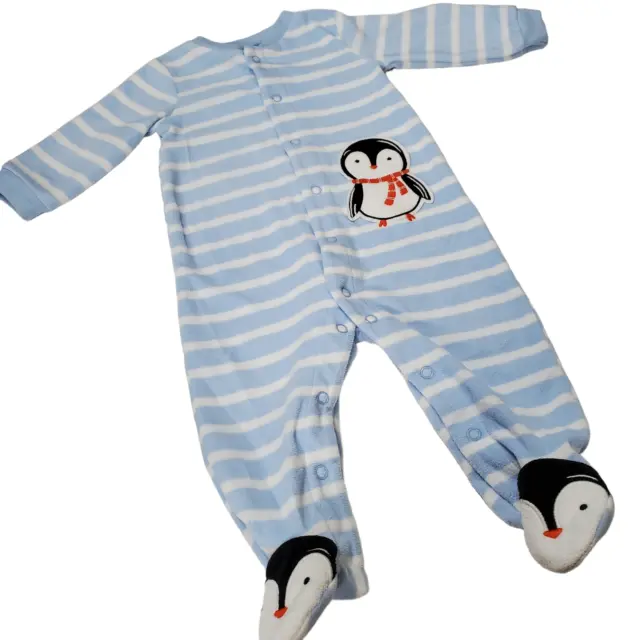 Carters Baby Boys Pajamas Size 3-6 Months Sleepwear Christmas Penguin