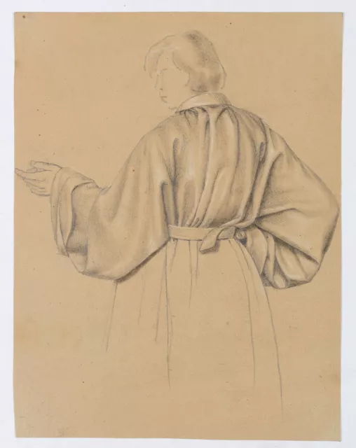 E. RESCH (1808-1864), man in coat in back view, circa 1856, pencil 2