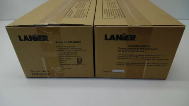 Lot of 2 - Lanier Black Fax Toner 491-0312 for Lanier 2001/2002 - Unopened