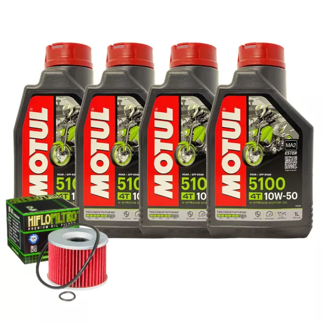 Kit Tagliando Olio Motul 5100 10W50 + Filtro Per Kawasaki ZR750 ZR-7 1999>2003