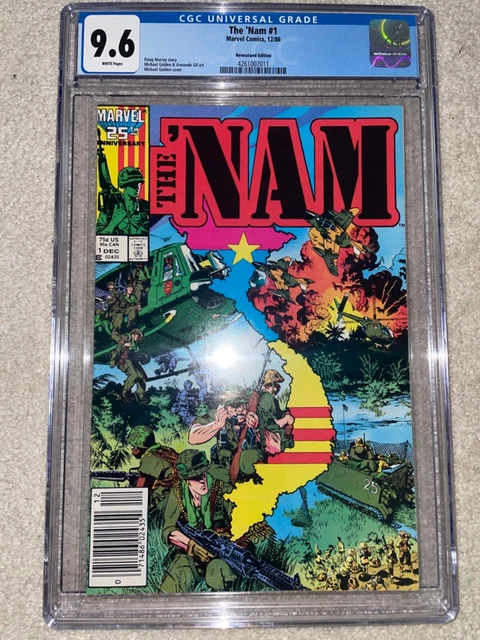 THE 'NAM #1 CGC 9.6 NM+ WP Newsstand - 12/86 - Vietnam War. Michael Golden