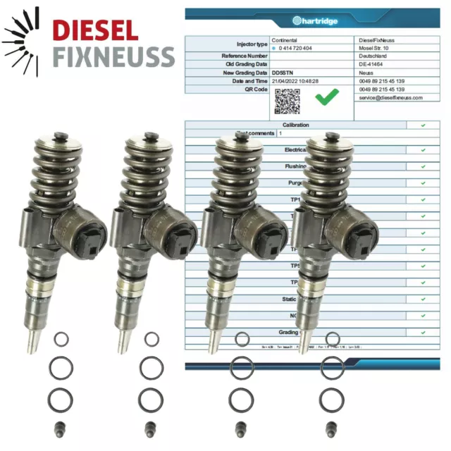 4x Injecteur VW 03G130073G 0414720404 Audi Seat Gicleur de la Pompe 2,0 TDI