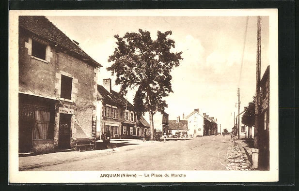 CPA Arquian, La Place du Marchè 1936
