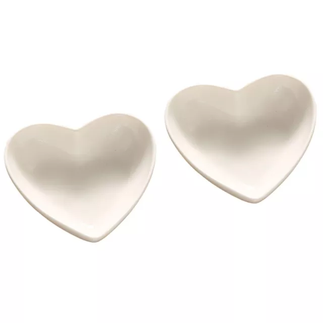 2 PCS Heart Salad Bowl Ceramics Lovers Shape Sauce Dish Kawaii