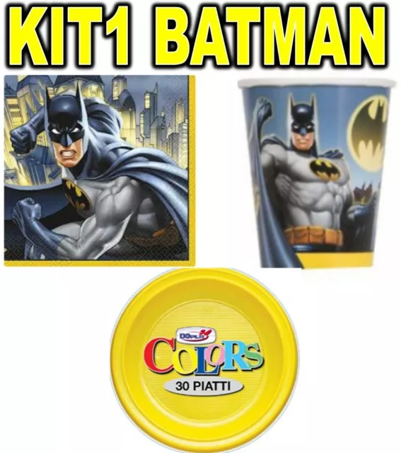 Kit Festa Batman Piatti Bicchieri Tovaglioli Addobbi Per Tavola Compleanno