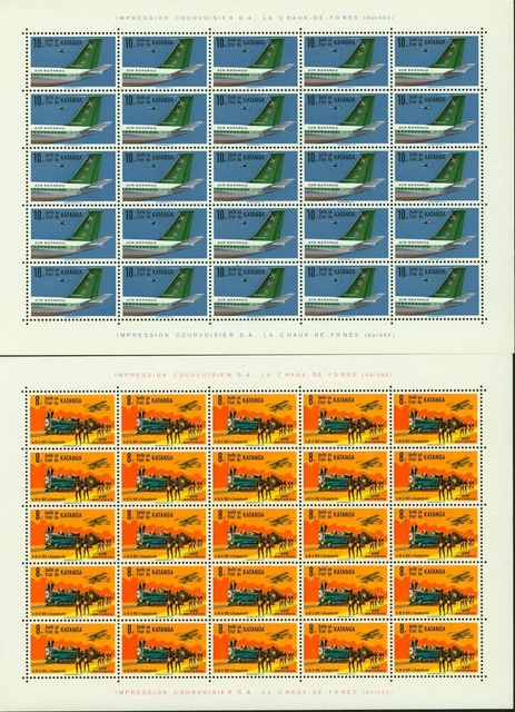 Belgian Congo 1961-"Katanga"-MNH stamps. Cob Nr.: 75/78.Sheet of 25(EB) MV-13759