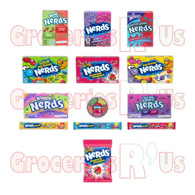 Nestle Wonka Nerds Candy Variety - Chewy & Crunchy - US Import