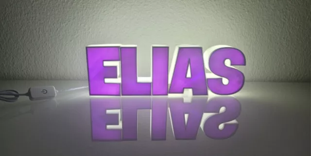 Personalisierte Namenslampe ELIAS mit LED-Beleuchtung EMMA _FINN_ LENN _ MIA