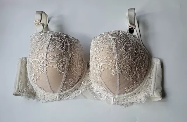 Ann Summers Fiercely Sexy Strapless Lace And Sequin Balcony Bra in White
