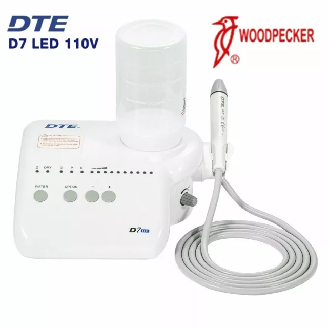 Woodpecker DTE D7 LED Ultrasonic Piezo Dental Scaler HD-7L Handpiece & 8 Tips